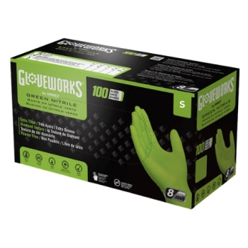 Gloveworks RDT Green Nitrile PF Industrial Gloves