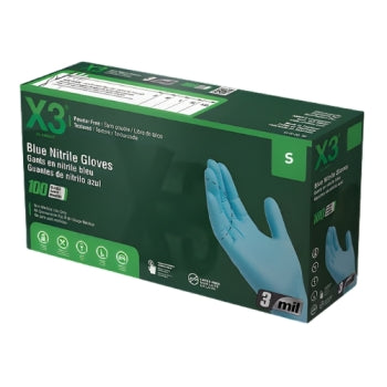 X3 Blue Nitrile PF Industrial Gloves