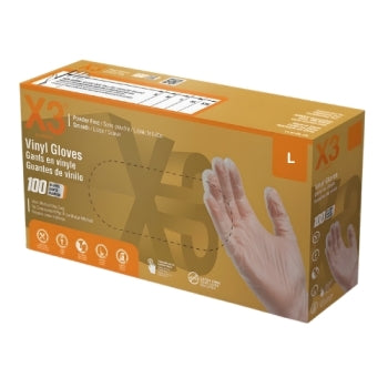 X3 Clear Vinyl PF Industrial Gloves