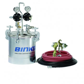 Binks 2-GAL Pressure Pot Package with Trophy LVMP Gun