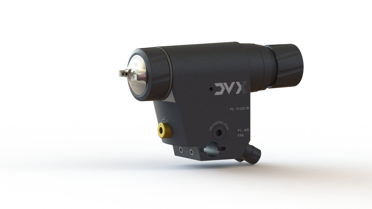 Binks DVXA Automatic Pressure Feed Spray Gun with Ratchet Manifold (P1, SS)