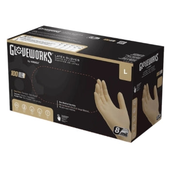 Gloveworks Ivory HD Latex PF Industrial Gloves