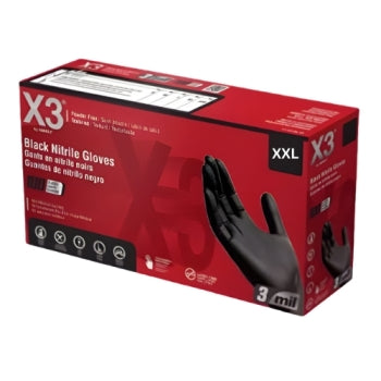 X3 Black Nitrile PF Industrial Gloves