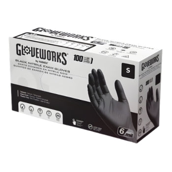 Gloveworks Black Nitrile PF Exam Gloves