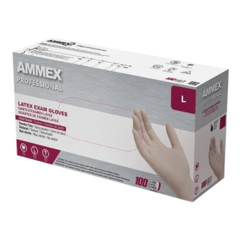 AMMEX Professional Ivory Latex PF Exam Gloves
